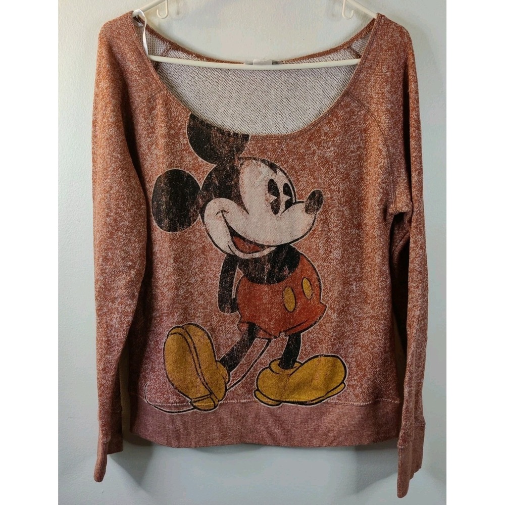 Disney Parks Mickey Mouse‎ Women's Oversized Long-Sleeve Red Size Medium